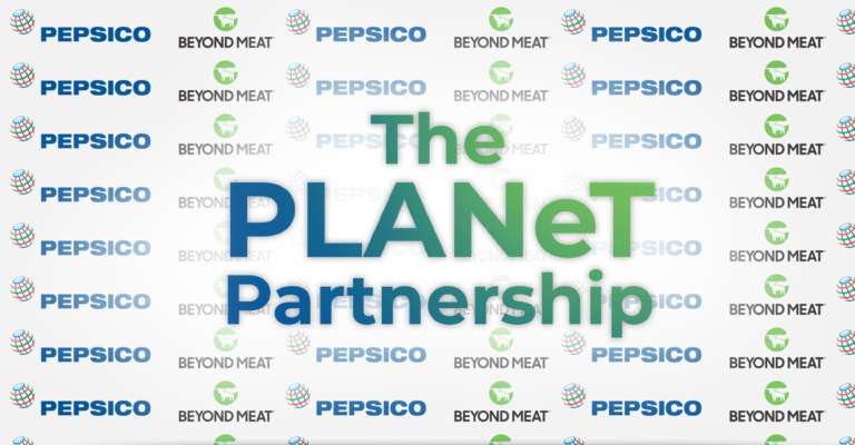 Logos of Beyond Meat and PepsiCo. formed The PLANeT Partnership