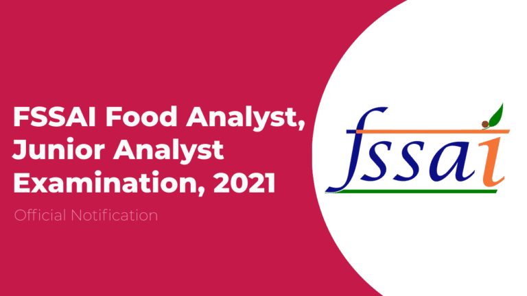 Official Notification fssai food analyst exam 2021